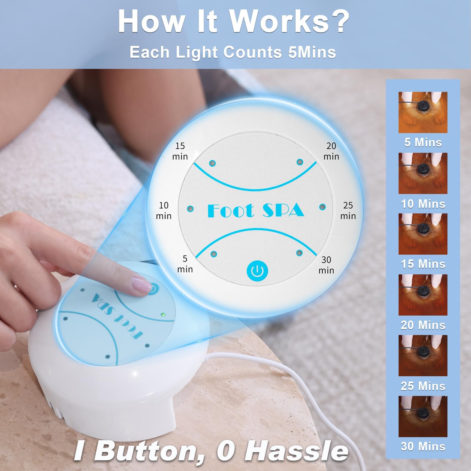 ANDECH Upgrated Ionic Foot Bath salt-dissolution for simple setup