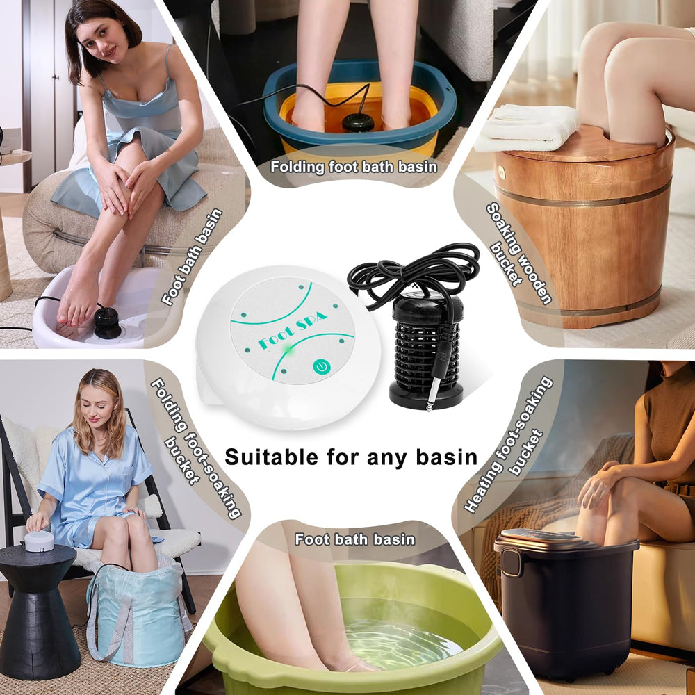 ANDECH Upgrated Ionic Foot Bath transparent tank reveals active purification bubbles