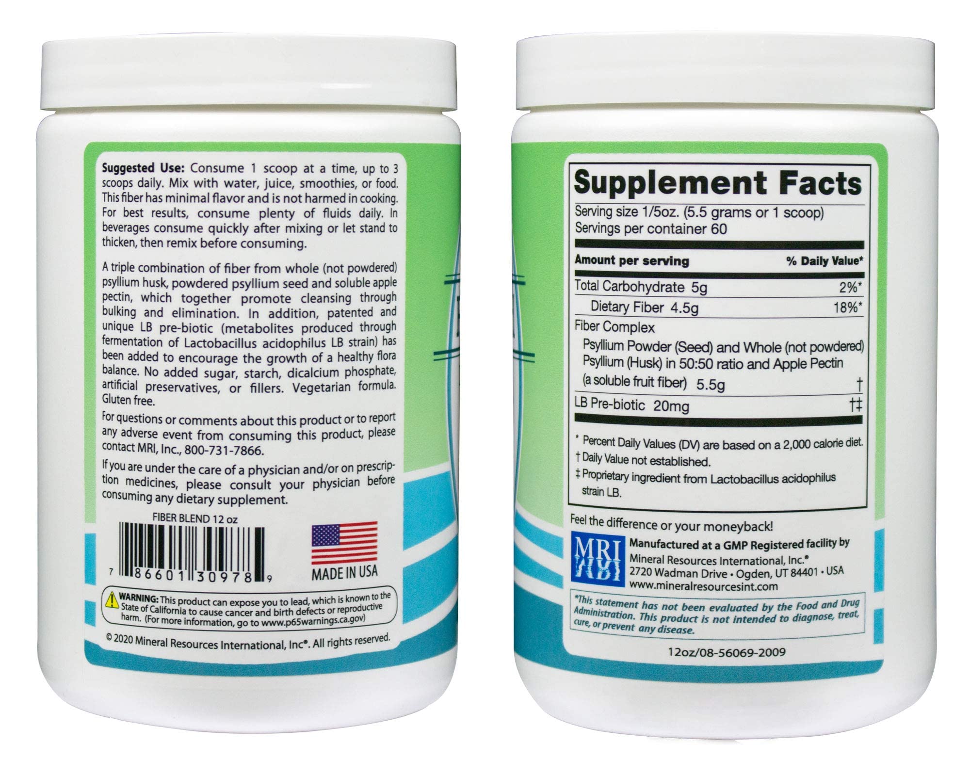 USA-made Anderson Fiber Blend in GMP facility signaling quality production.