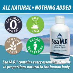 Anderson Sea M.D. stirred into coffee for mineral support.