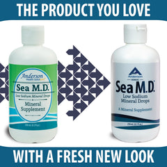 Anderson Sea M.D. dropper dispensing mineral drops to boost electrolyte balance.