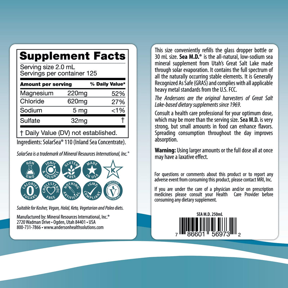 Remineralized water after filtration with Anderson Sea M.D.