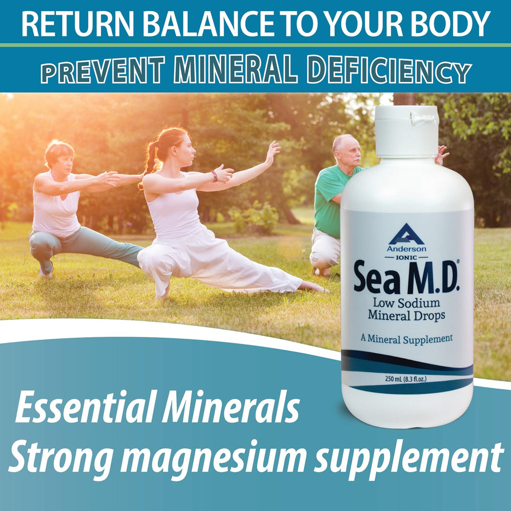 Anderson Sea M.D. solution added to a glass of water to remineralize.
