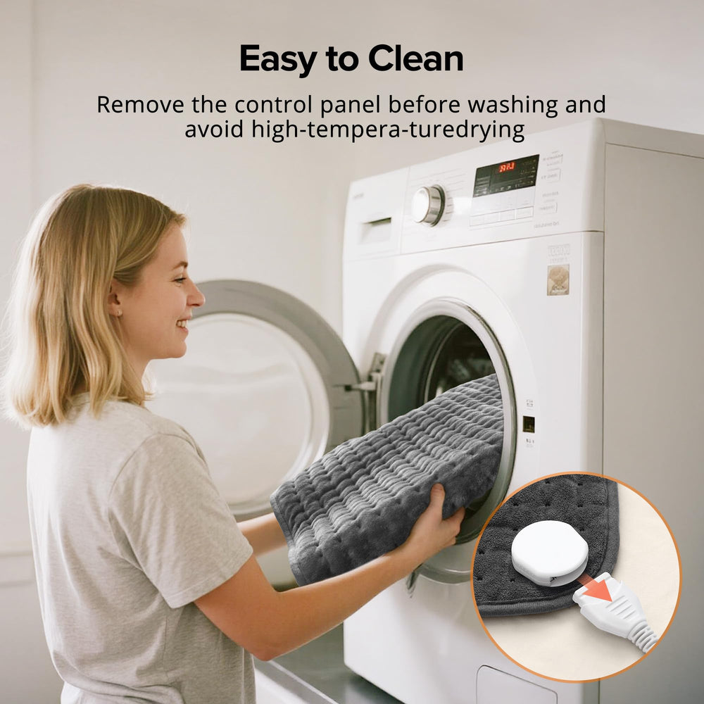 Andola heating pad is machine washable for easy cleaning