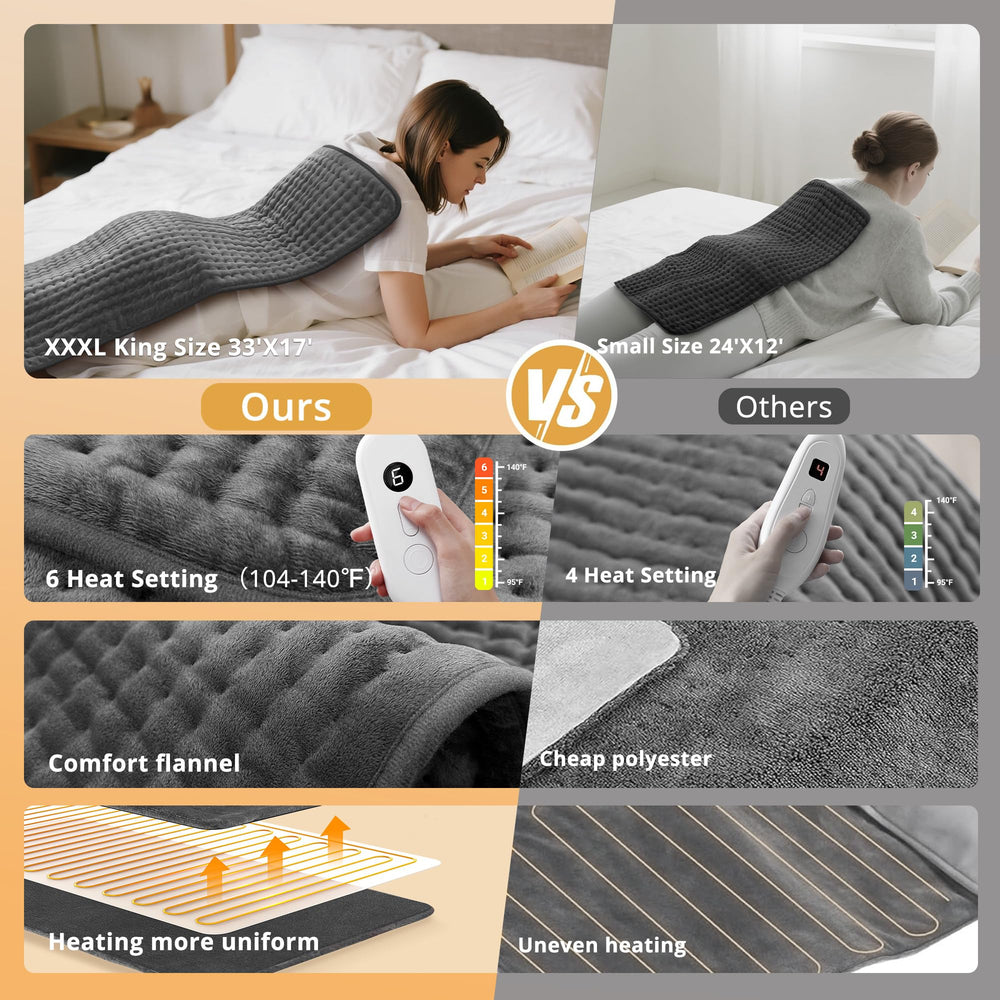 Andola heating pad with a seven-foot cord reaches every seating area