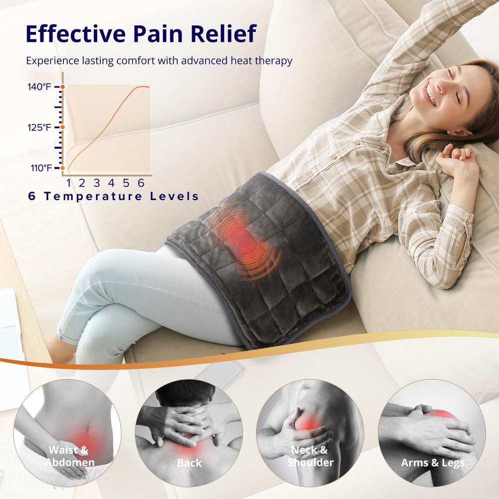Andola Heating Pad with massage modes for customizable relaxation and targeted muscle ease.