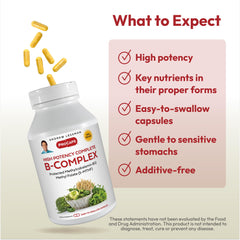 ANDREW LESSMAN B-Complex ingredients on glass highlight clean, allergen-free formula.