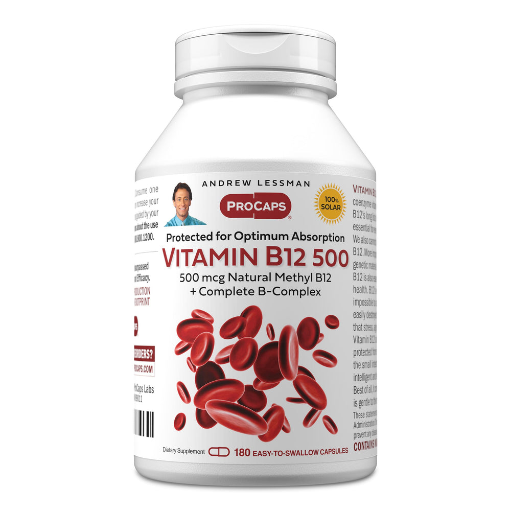 ANDREW LESSMAN B12 absorption-protected bottle supports steady energy.