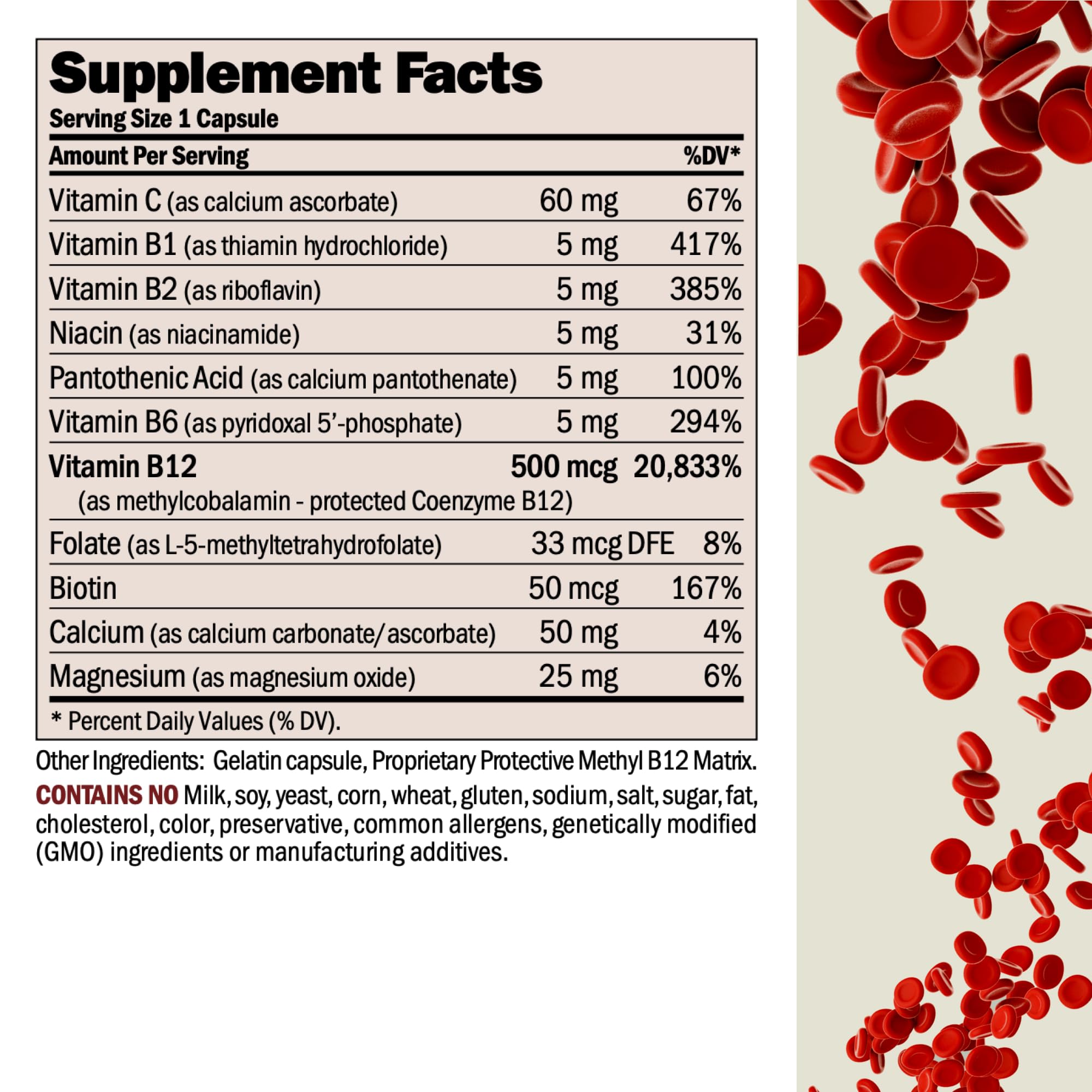 ANDREW LESSMAN B12 capsules easy-to-swallow for daily use.