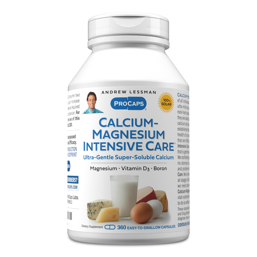 ANDREW LESSMAN Calcium Magnesium Intensive Care bottle, easy-to-swallow capsules for daily bone support