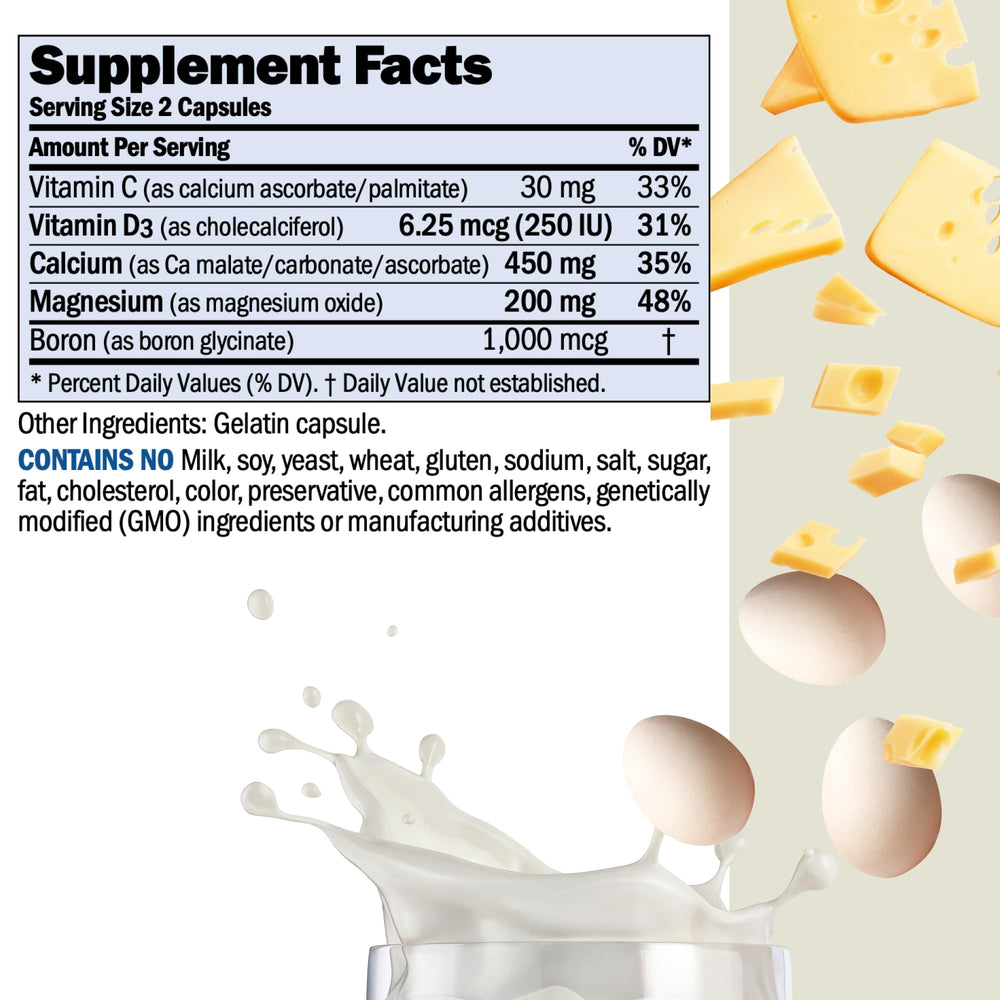 Close-up of Andrew Lessman Calcium Magnesium Intensive Care capsules.