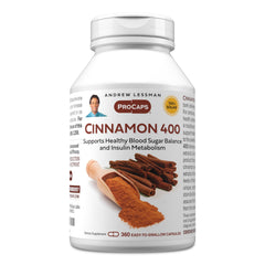 Andrew Lessman Cinnamon 400mg bottle front, high potency daily supplement.