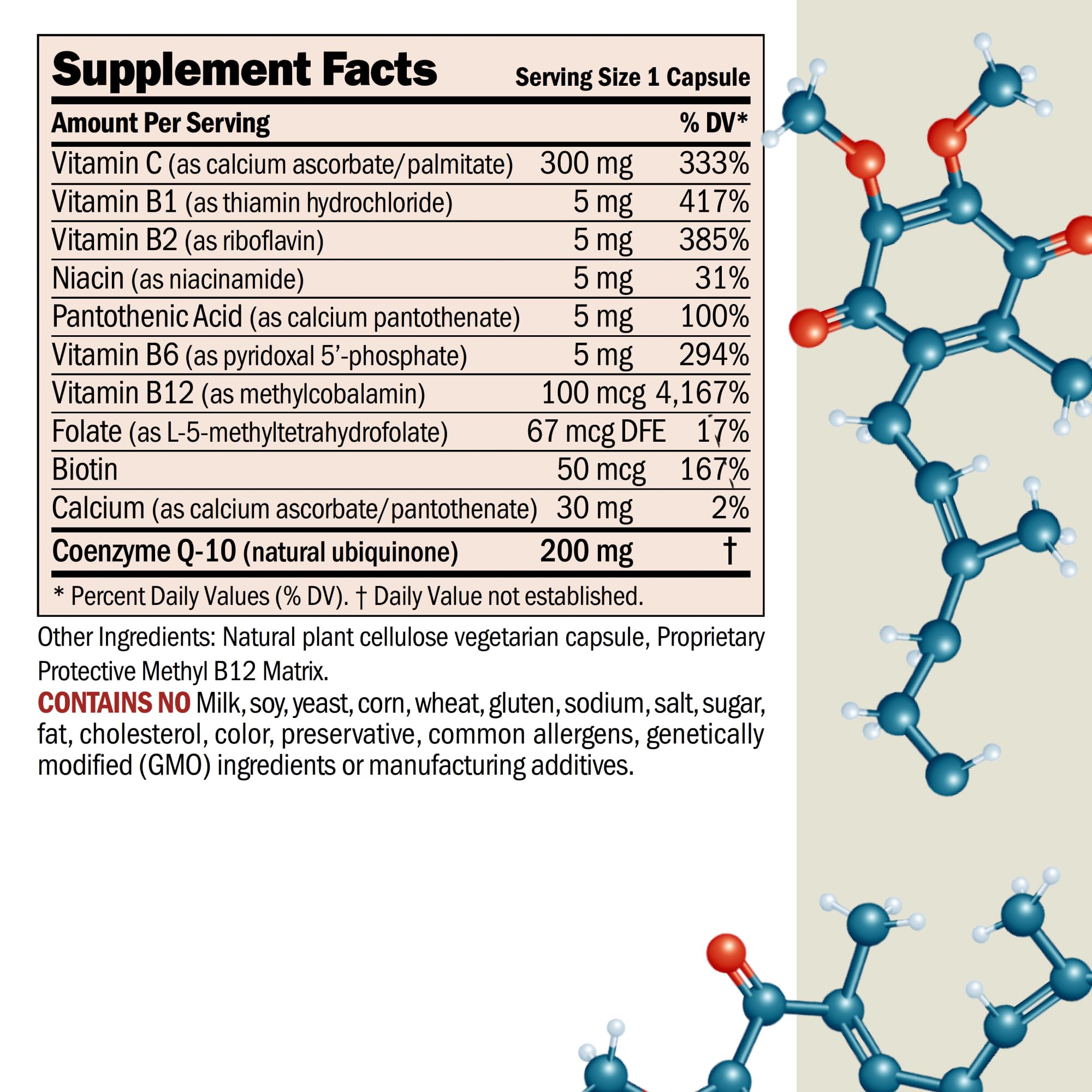 Andrew Lessman CoQ10 200 mg capsules close-up showing micro-granulated powder for absorption