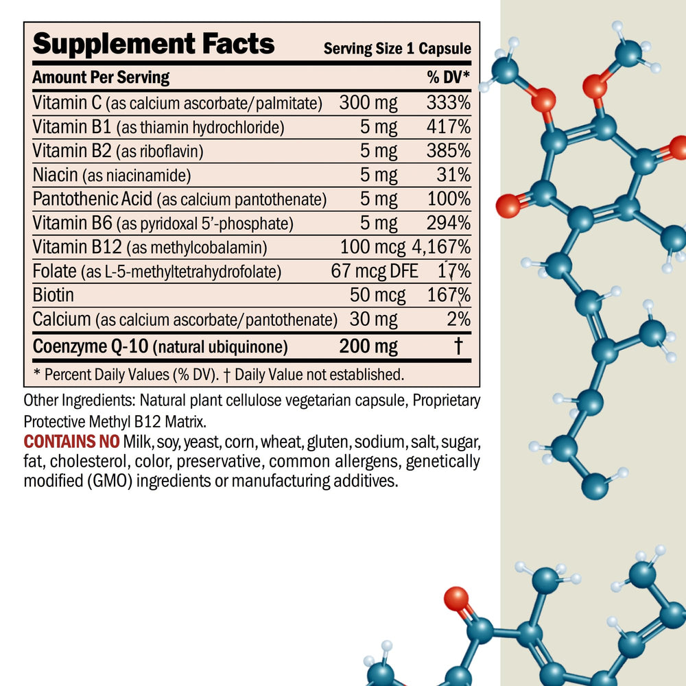 Andrew Lessman CoQ10 200 mg capsules close-up showing micro-granulated powder for absorption