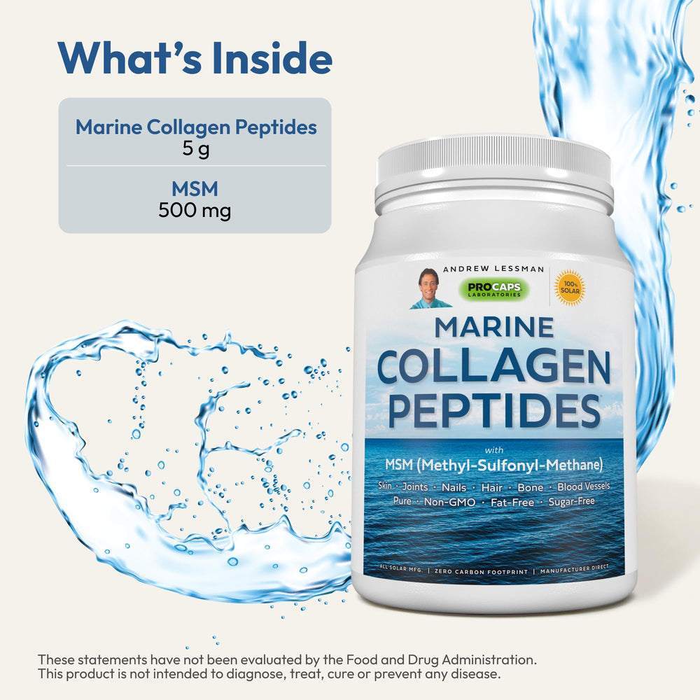 Andrew Lessman collagen peptides mixing with water demonstrates flavor neutral, easy blending.