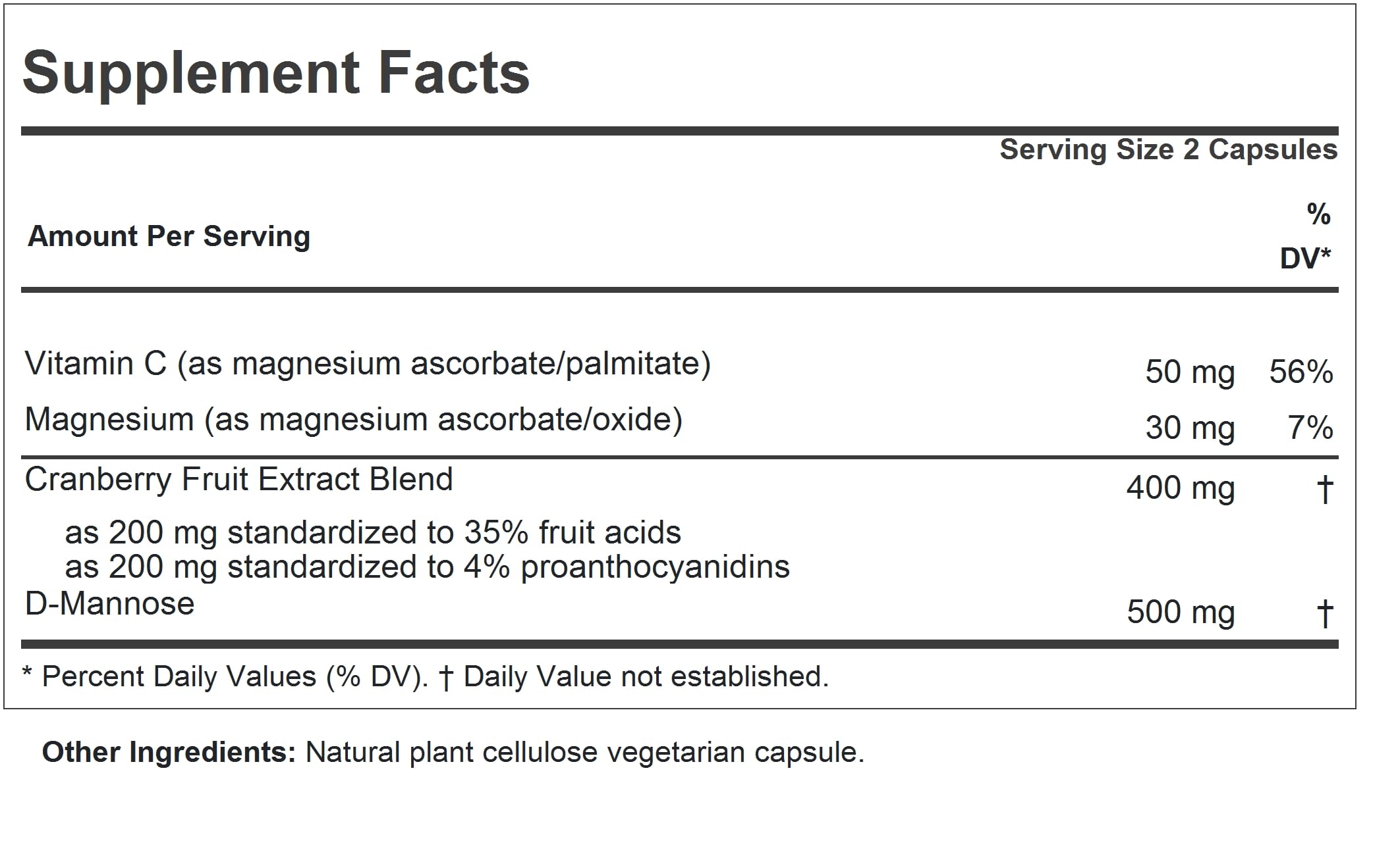 Andrew Lessman Cranberry with D-Mannose capsules for daily urinary tract health