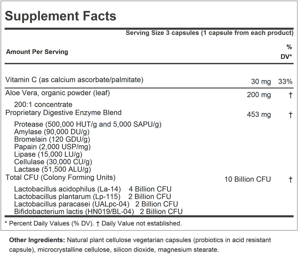 Digest Assure bottle close-up showcasing enzyme blend for digestion support