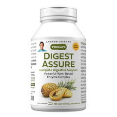 Andrew Lessman Digest Assure bottle front showing convenient vegetarian enzymes
