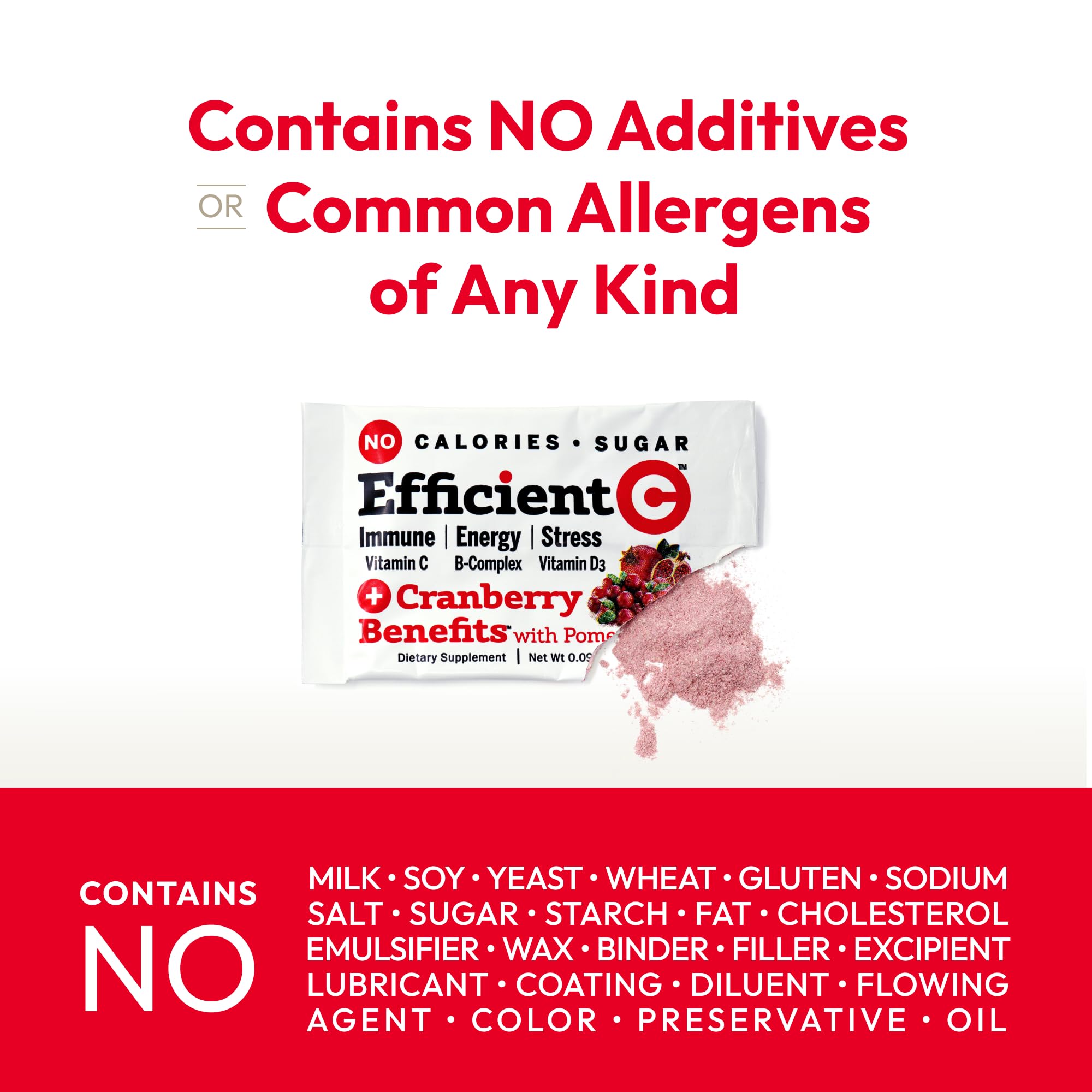 ANDREW LESSMAN Efficient C + Cranberry Benefits packaging close-up showing recyclable design