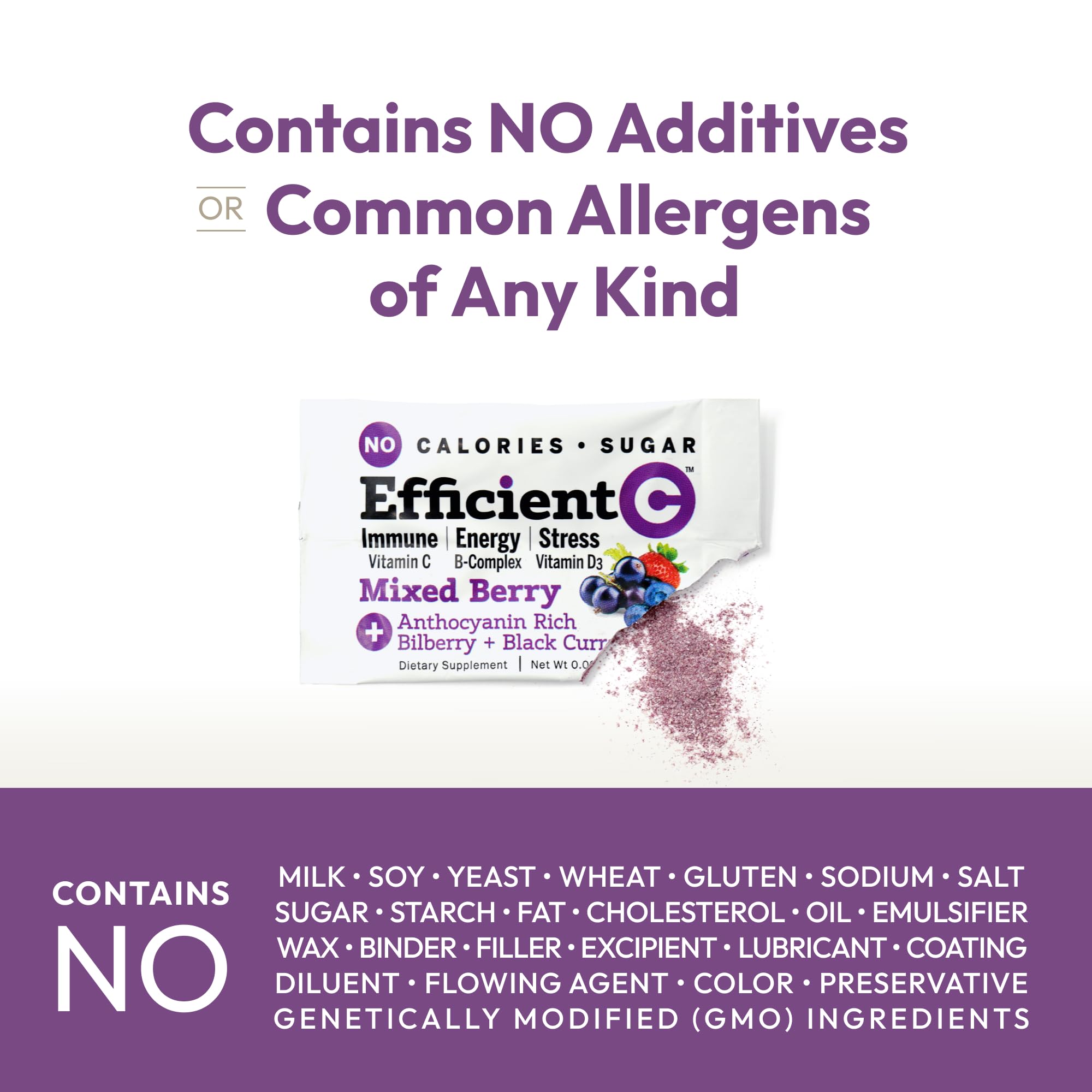 ANDREW LESSMAN Efficient C Mixed Berry bottle back shows ingredients