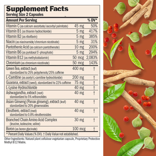 Andrew Lessman Energy and Fat Metabolism Factors capsules close-up highlighting high-purity ingredients.