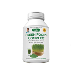 ANDREW LESSMAN Green Foods Complex bottle on kitchen counter supports daily greens.