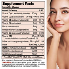 Andrew Lessman Healthy Hair, Skin and Nails capsules close-up for daily beauty support.