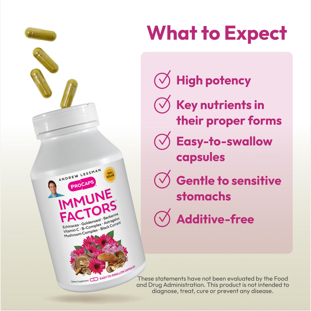 Organic mushroom blend in Andrew Lessman Immune Factors 360 for a broad nutritional profile