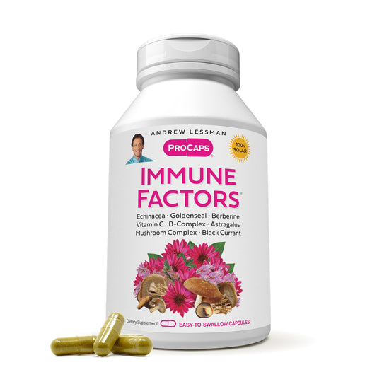 Andrew Lessman Immune Factors bottle with convenient daily capsules for ongoing support