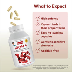 ANDREW LESSMAN Iron Plus with Vitamin C supports iron absorption.