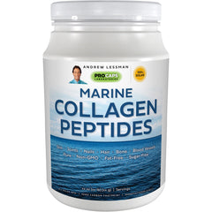 Andrew Lessman Marine Collagen Peptides bottle front for highly soluble skin support