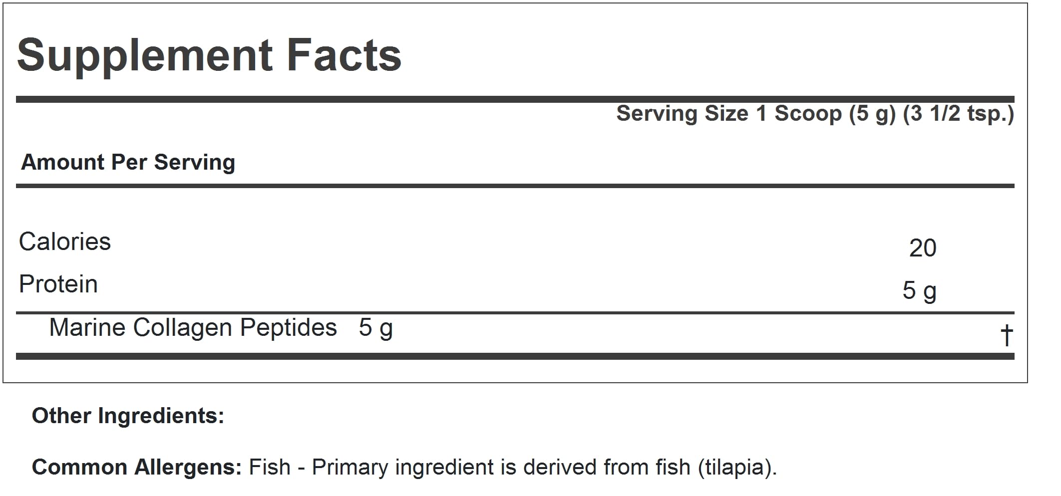 Label close-up of ANDREW LESSMAN Marine Collagen Peptides showing no additives