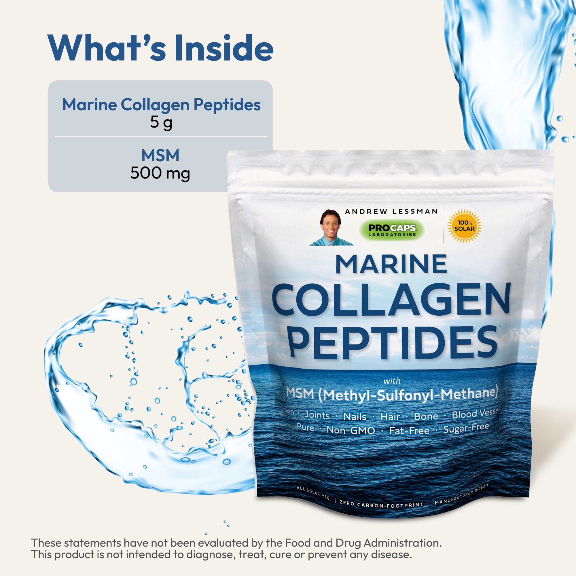 ANDREW LESSMAN Marine Collagen bottle front—promotes healthy-looking skin and joints