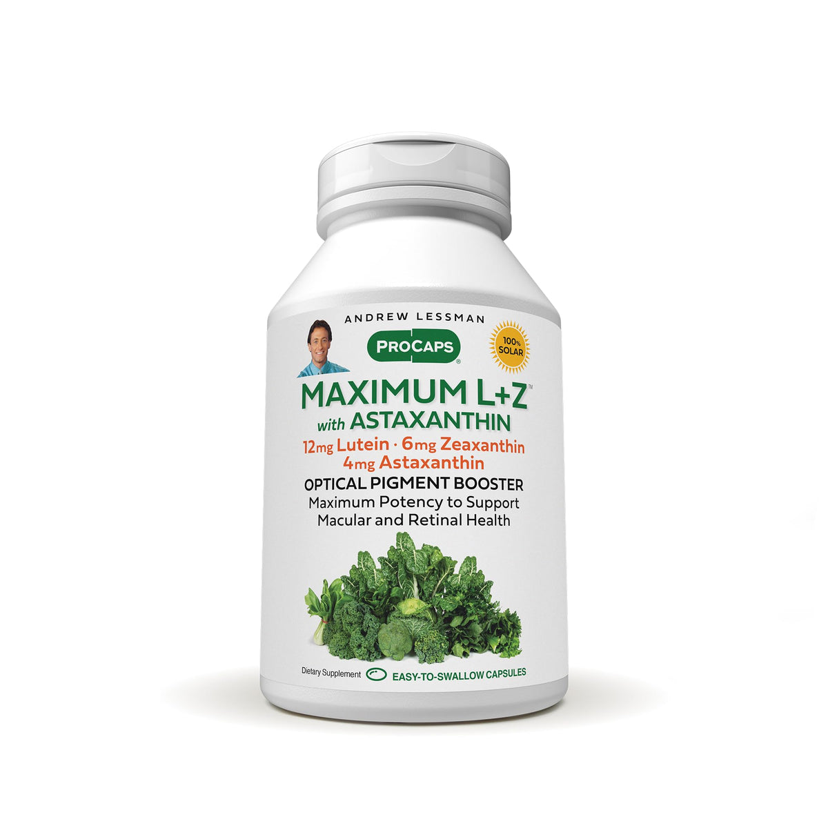 Andrew Lessman Maximum L+Z 120 softgels bottle front showing eye-supporting carotenoids