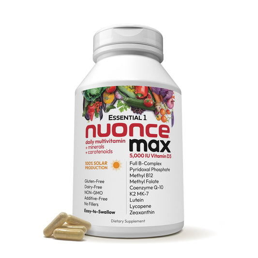 ANDREW LESSMAN nuoncemax bottle-front shows a pure, additive-free daily multivitamin