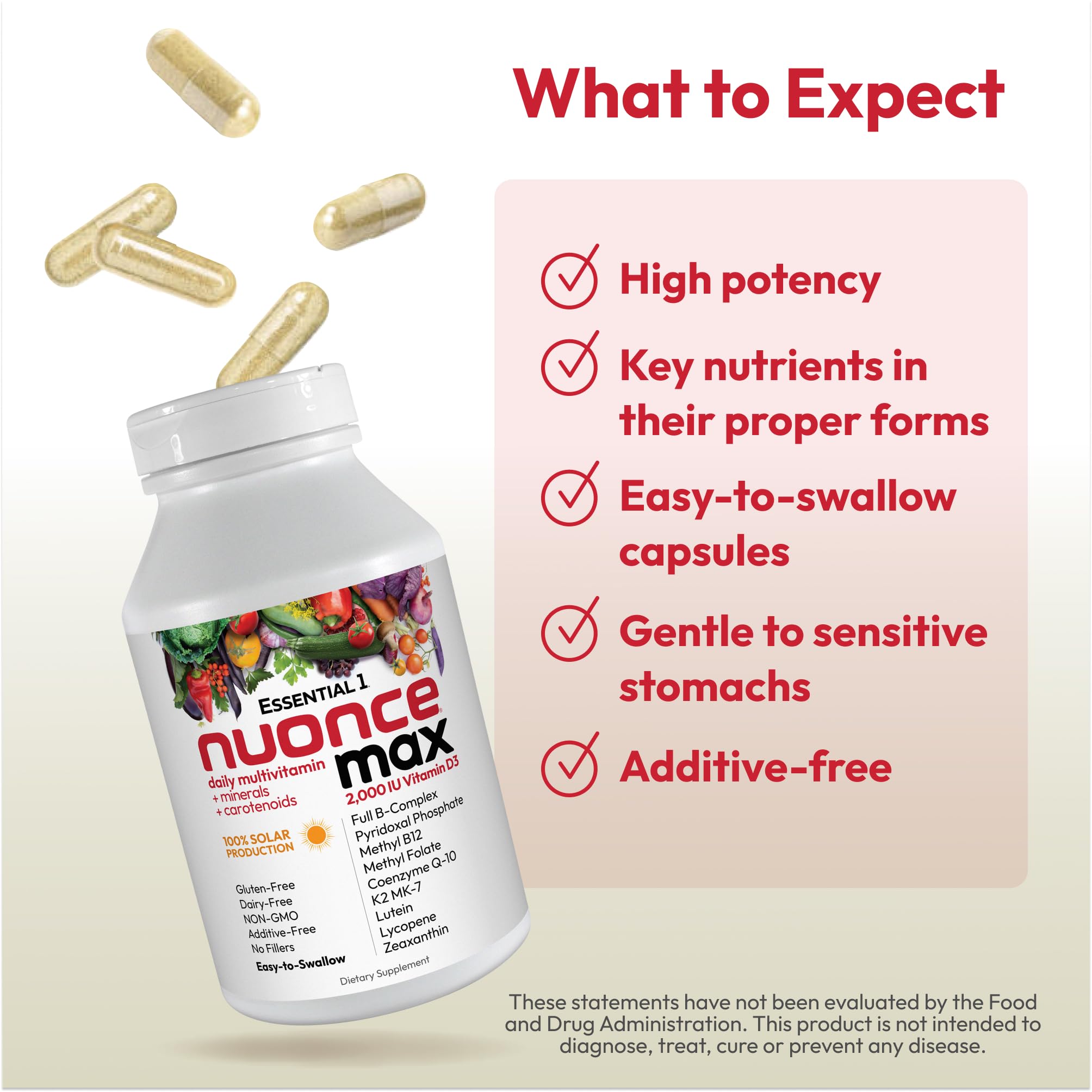 CoQ10, lutein, lycopene, and zeaxanthin blend in the nuoncemax formula.