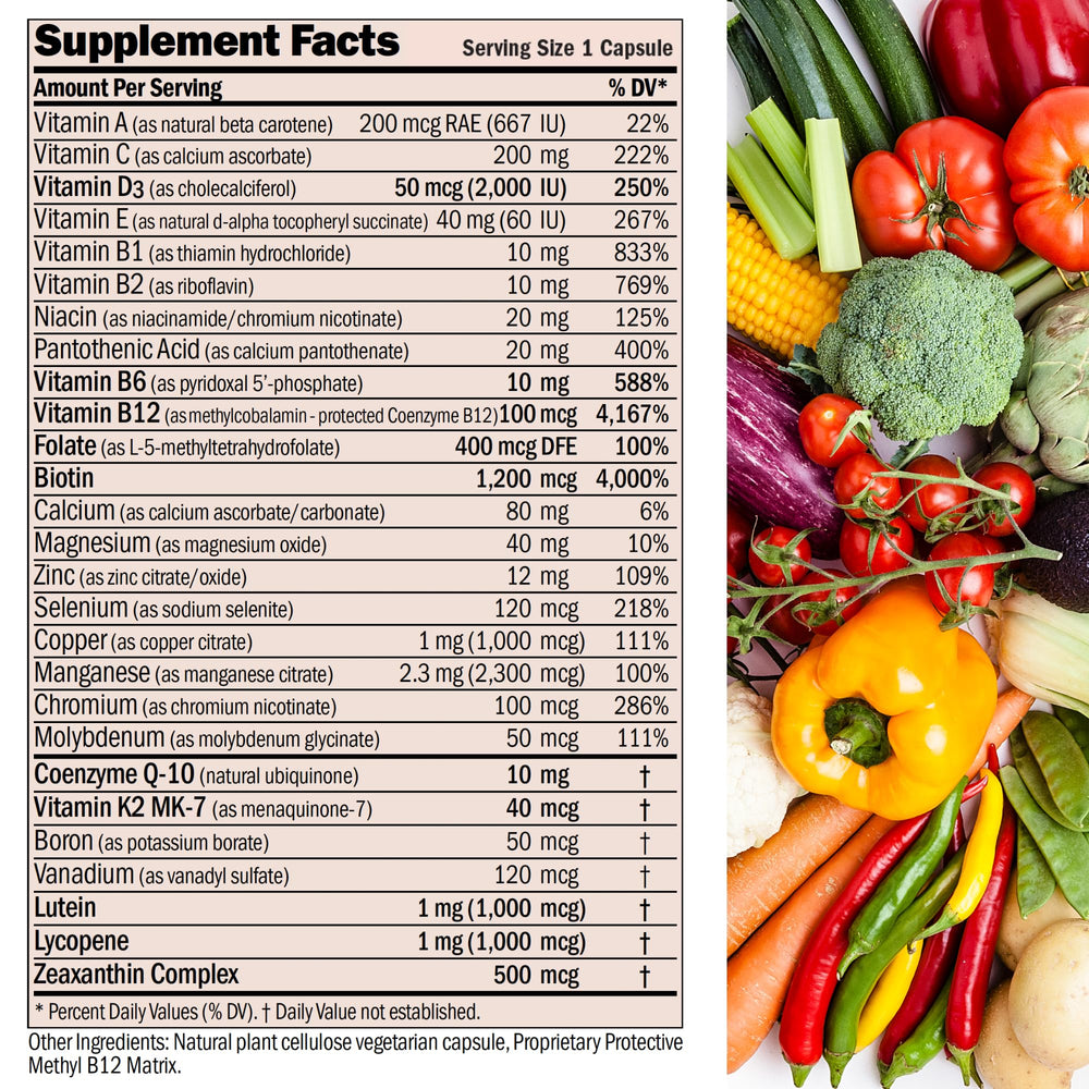 Andrew Lessman Nuoncemax label with nutrition details and essential nutrients.