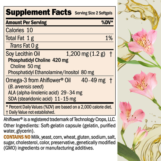 Andrew Lessman PC Liver and Brain 360 softgels capsules close-up, easy daily ingestion.