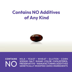 Capsules shown beside a clean product label indicating quality.