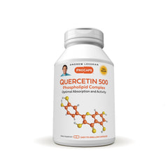 Andrew Lessman Quercetin 500mg bottle with capsules for daily circulation support.