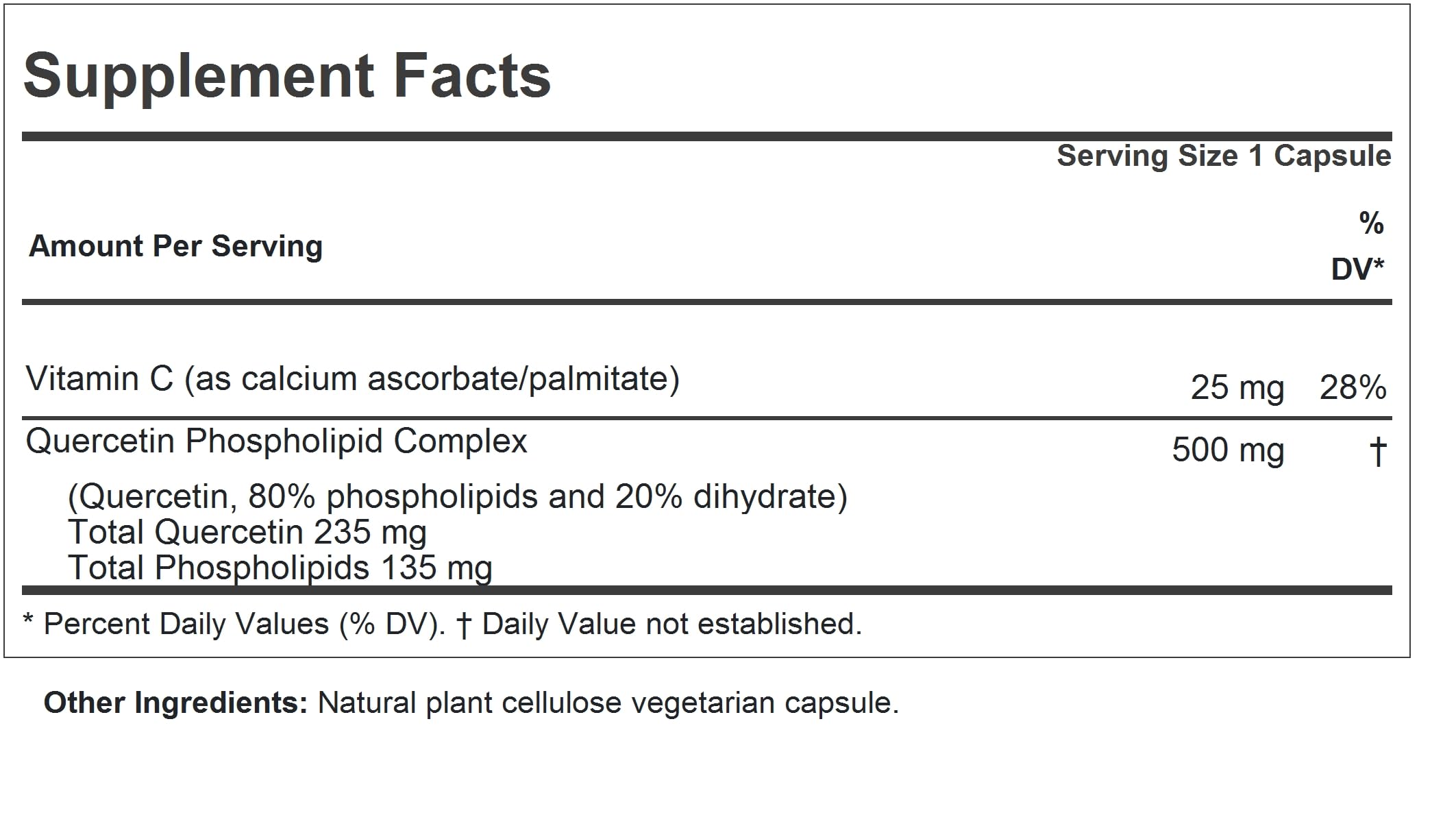 Andrew Lessman Quercetin 500mg capsules close-up emphasizing high-absorption phospholipid formula.
