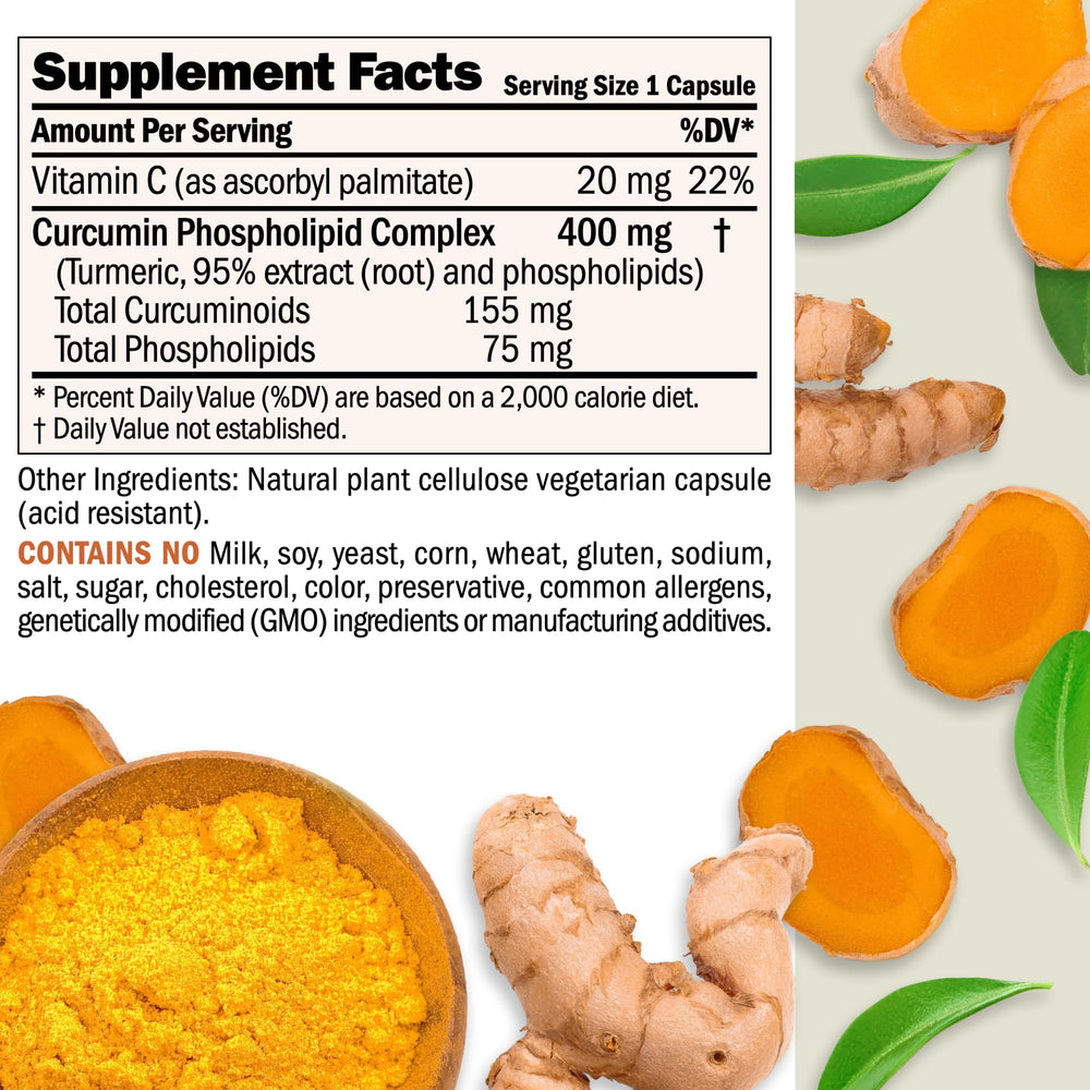Andrew Lessman Turmeric capsules show seamless digestion support with a non-acidic formula.
