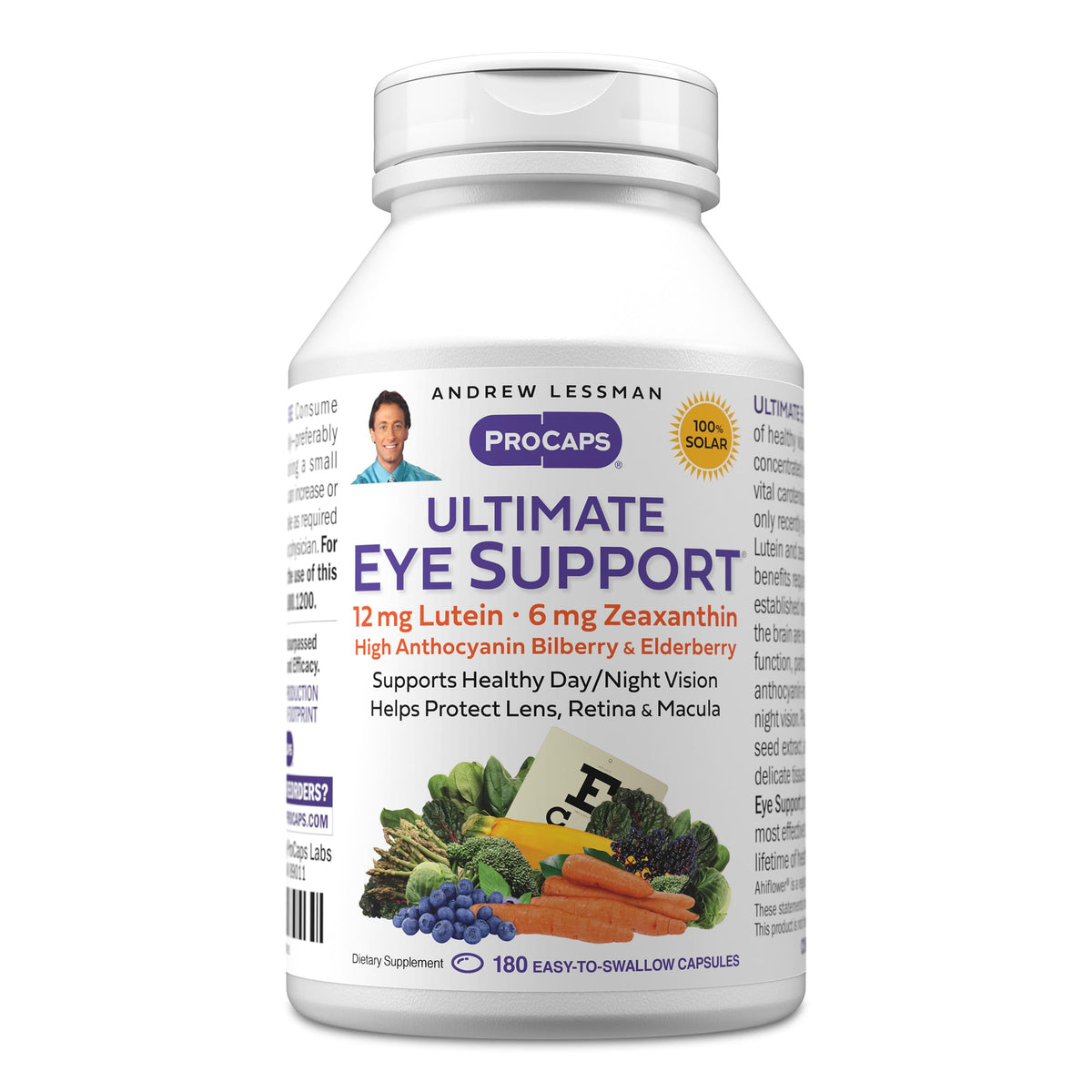Andrew Lessman Ultimate Eye Support bottle promotes daily eye health with lutein and zeaxanthin.