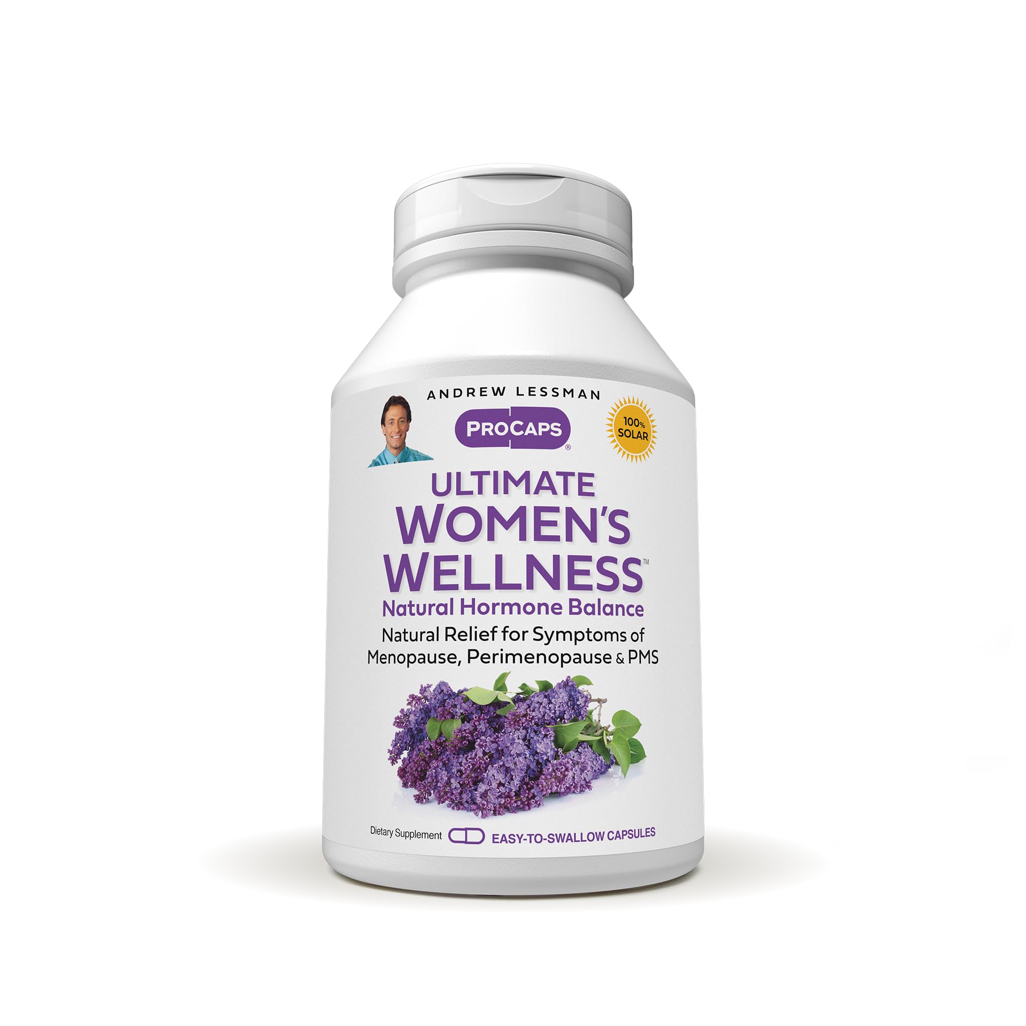 Andrew Lessman Ultimate Women’s Wellness bottle showing capsules for daily hormonal balance.