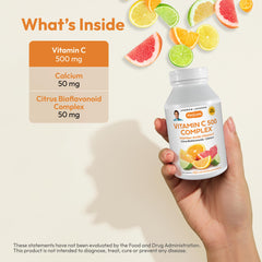 Label detail showing Citrus Bioflavonoid Complex in Andrew Lessman Vitamin C 500 Complex
