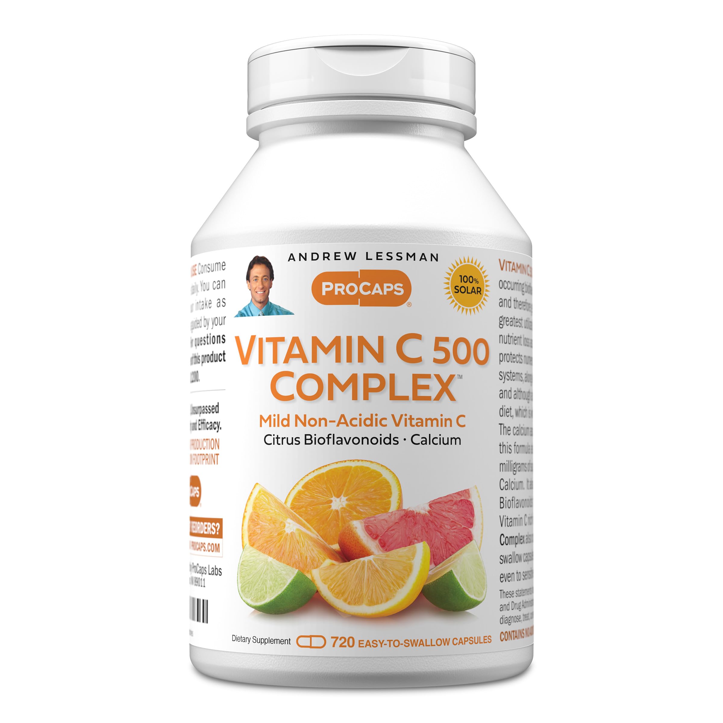 ANDREW LESSMAN Vitamin C 500 Complex bottle shows easy-dispense capsules for daily support