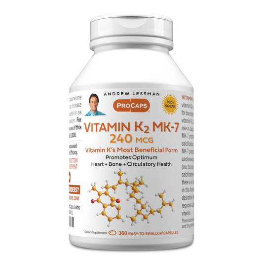 Andrew Lessman Vitamin K2 MK7 softgels bottle for everyday bone and heart support