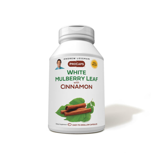 Andrew Lessman White Mulberry Leaf Cinnamon bottle with 180 softgels for daily use