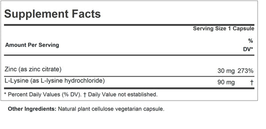 Zinc 30mg capsules close-up highlighting fast absorption