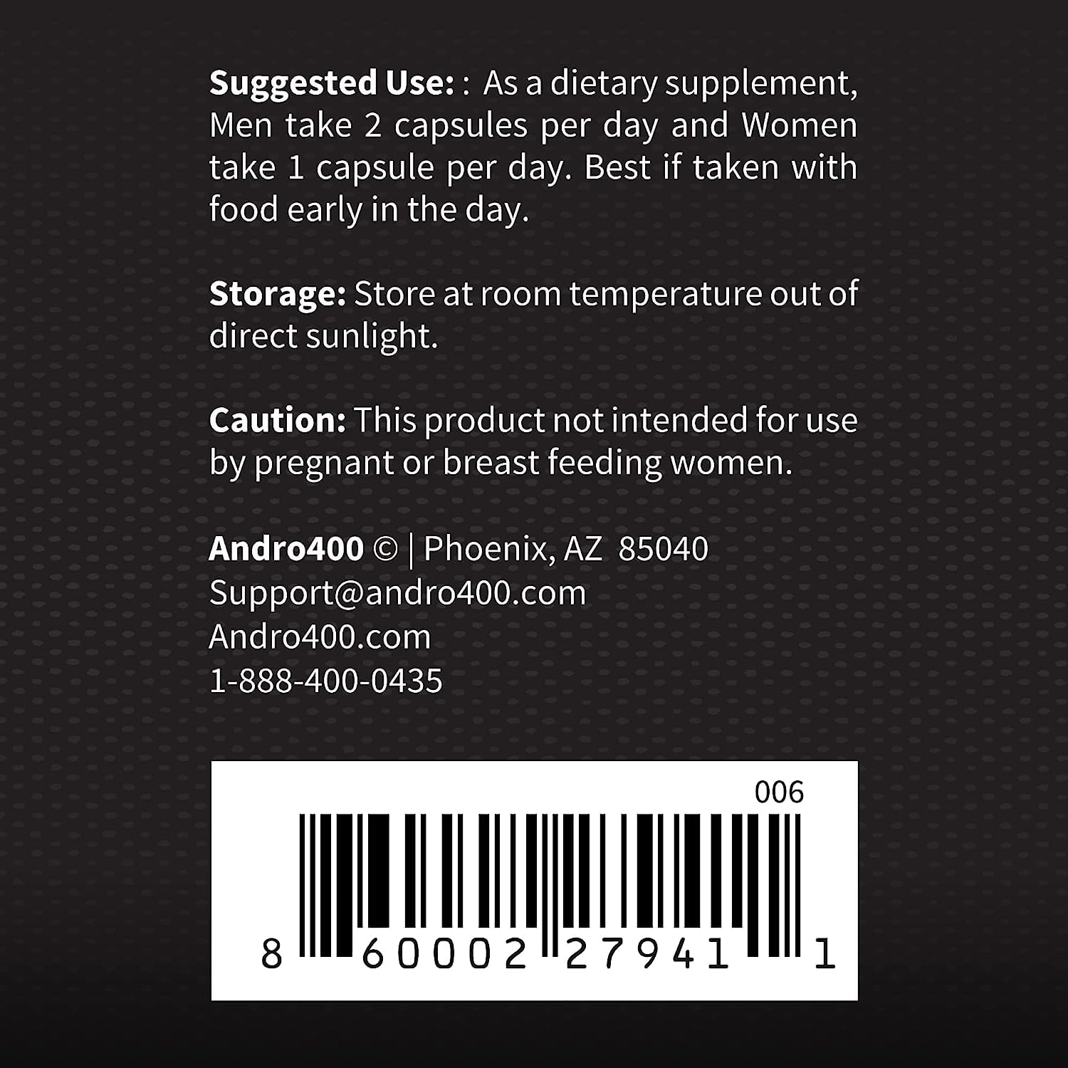 Andro400 USA-made factory shot reinforces manufacturing standards and reliability.